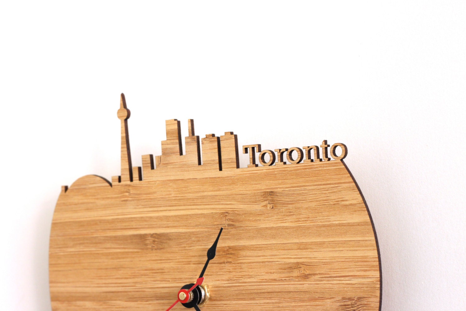 Wall Clock Toronto Skyline Wood Clock Canada Toronto Art Etsy