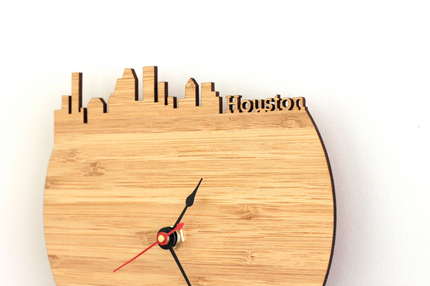 Houston Time Zone Clock Houston Skyline Man Cave Clock Etsy