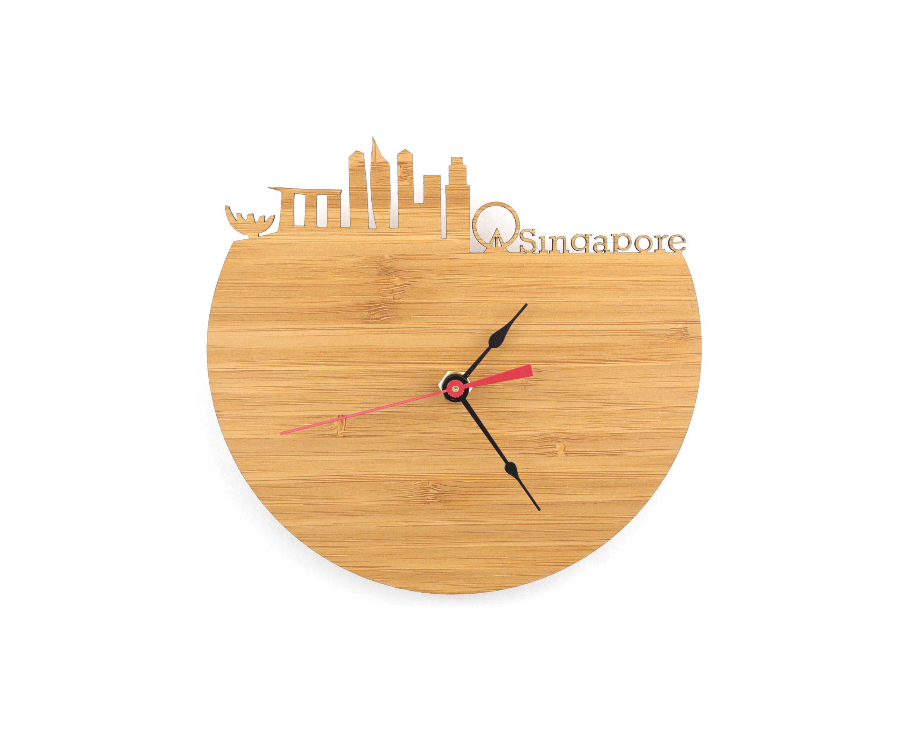 Singapore Skyline Clock Singapore Map Wood Wall Clock Etsy