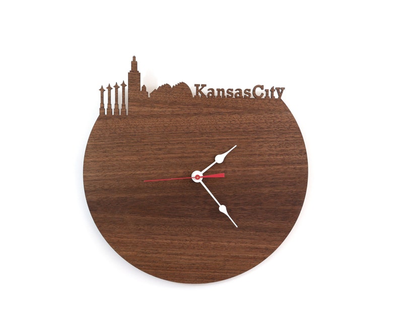 Wall Clock Kansas City Skyline Clock Man Cave Clock Etsy