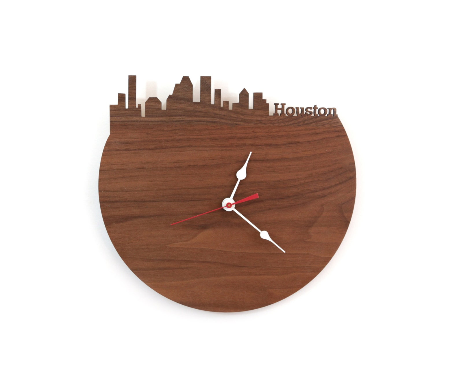 Houston Time Zone Clock Houston Skyline Man Cave Clock Etsy