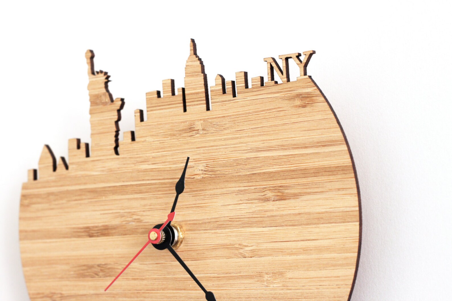 NYC Skyline Clock New York City Time Zone Mid Century Modern Etsy
