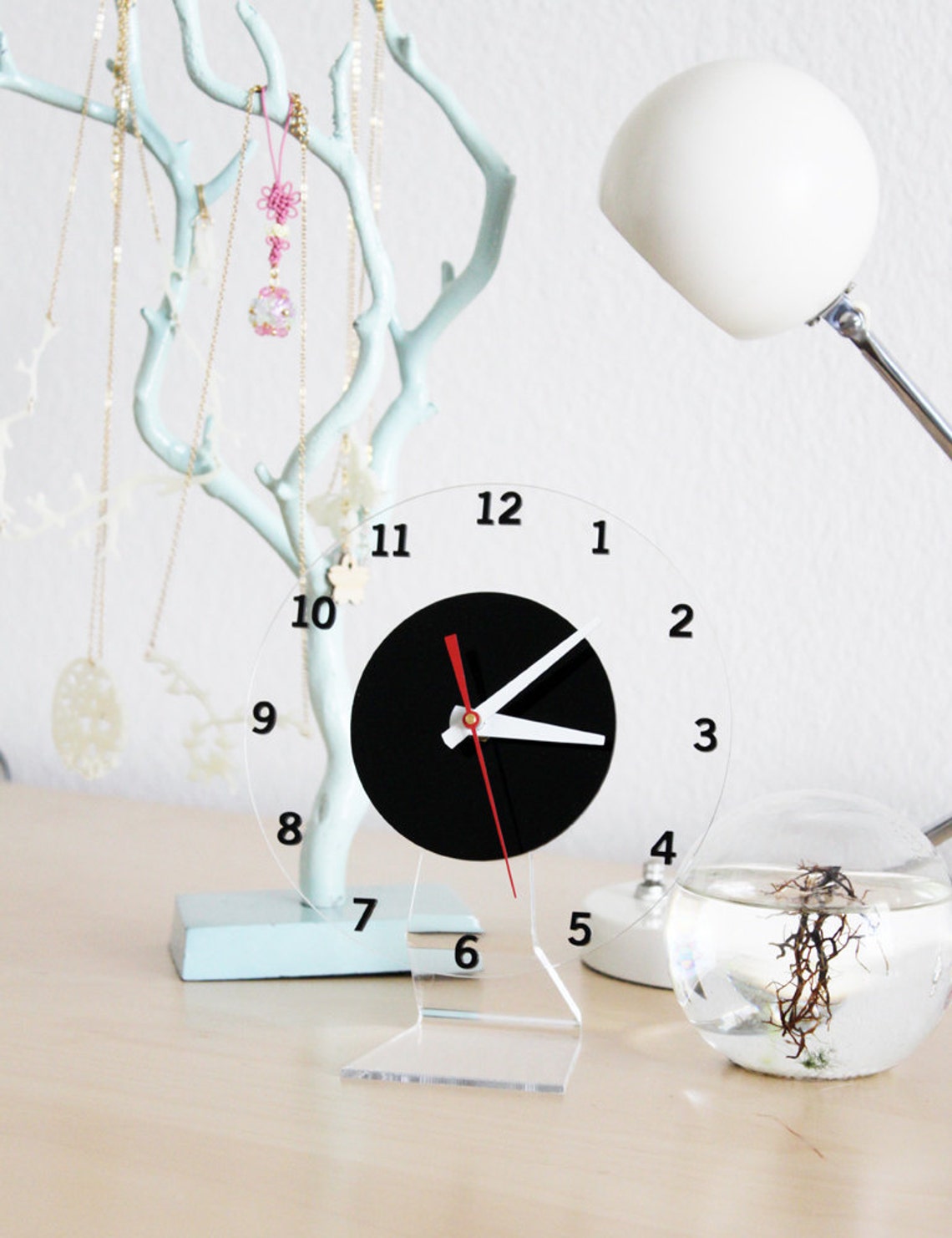 Floating Numbers Clock Modern Wall or Desk Clock Etsy