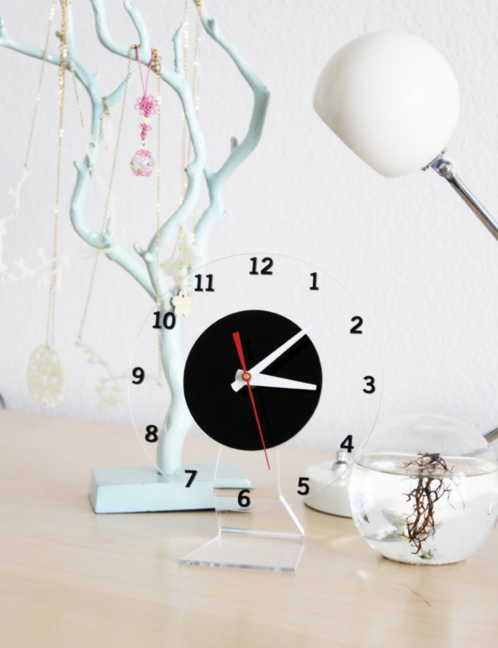 Floating Numbers Clock Modern Wall or Desk Clock Etsy