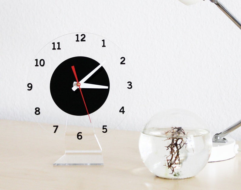 Floating Numbers Clock Modern Wall or Desk Clock Etsy