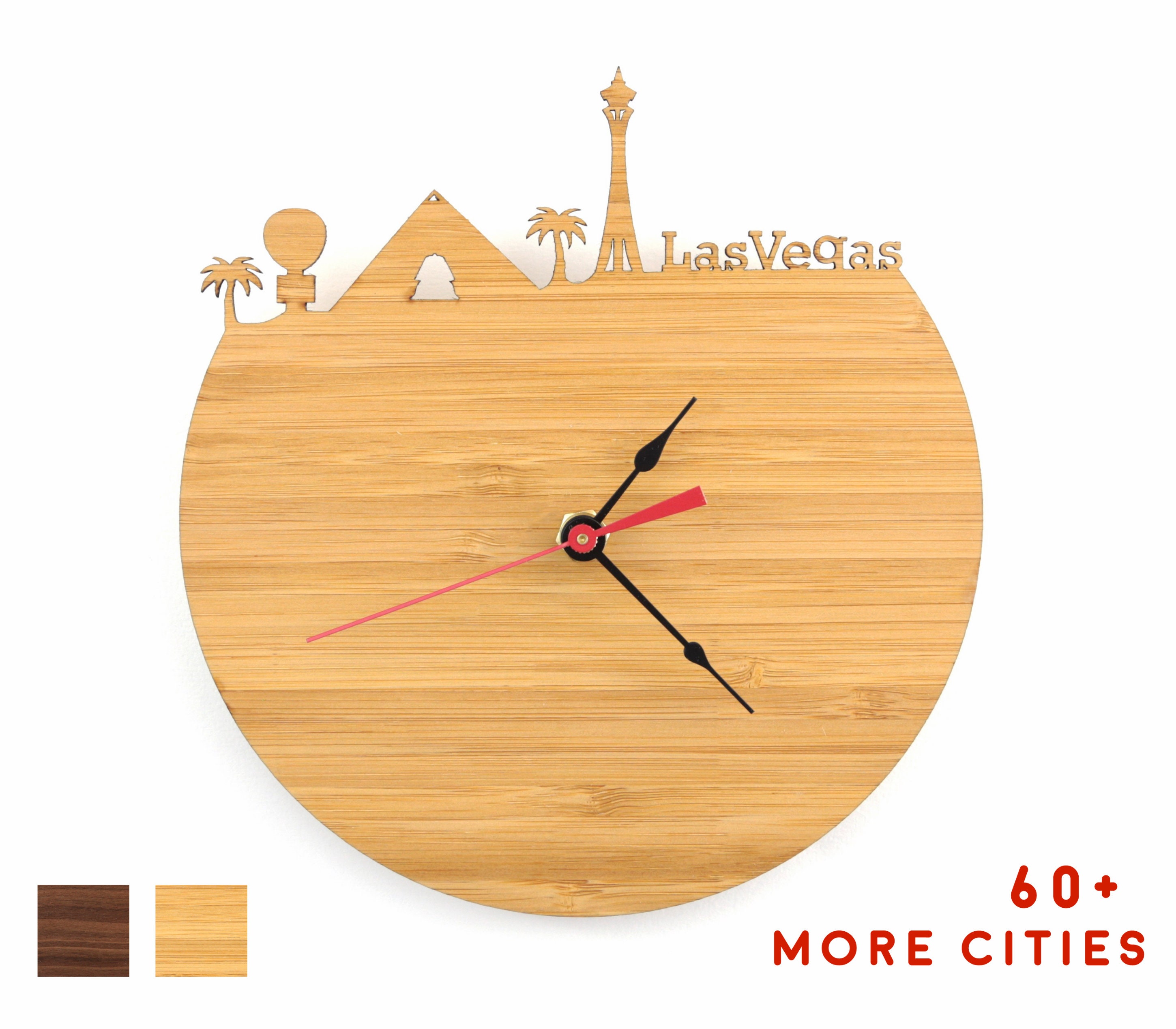 Las Vegas Clock Skyline Time Zone Clock for Office Desk Etsy