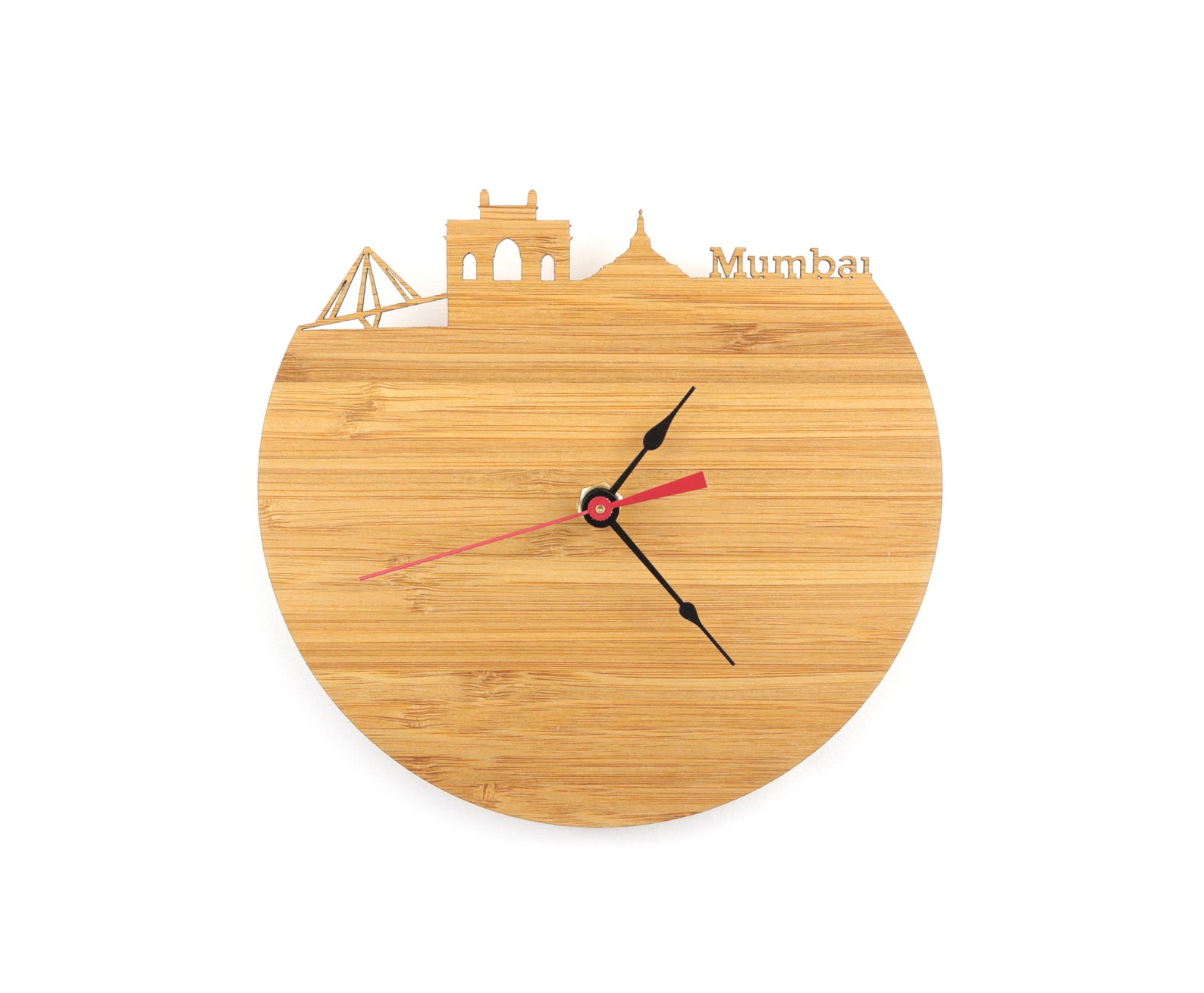 Mumbai Skyline Wood Clock India Time Zone Clock Wall or Etsy