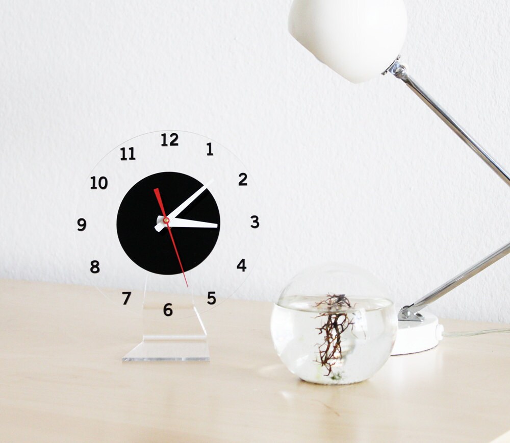 Floating Numbers Clock Modern Wall or Desk Clock Etsy