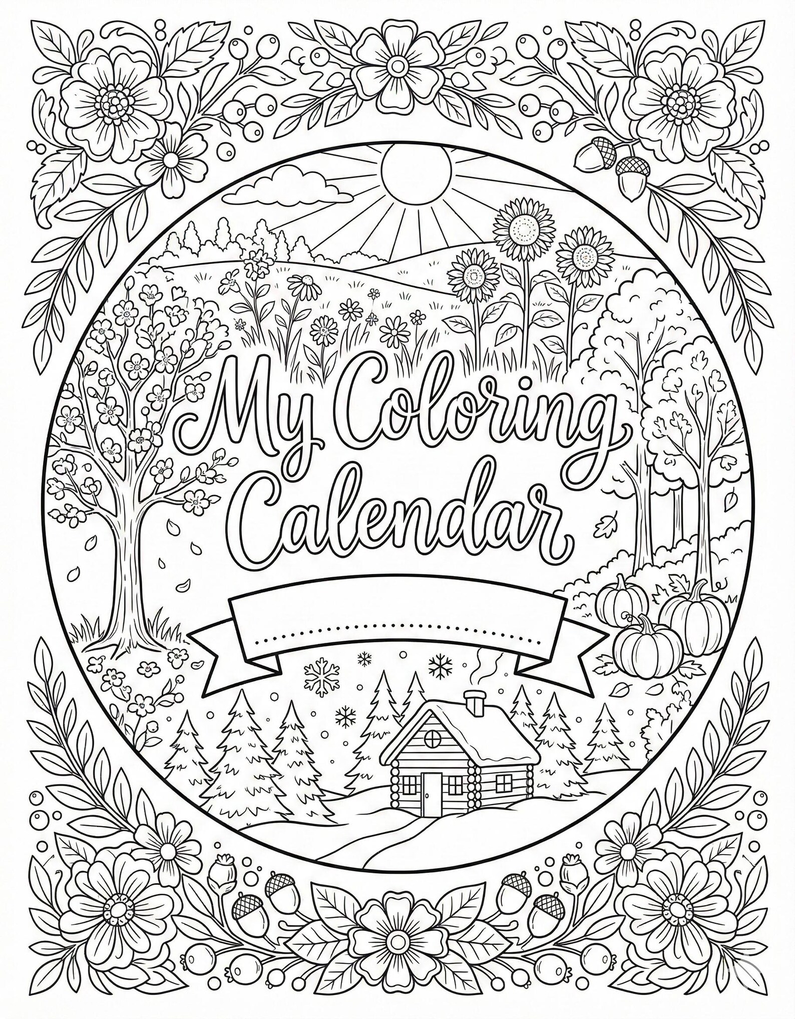 2026 Coloring Calendar | Monthly Printable With Bonus Pages (letter ...
