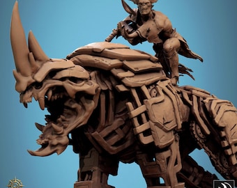 Ironclad Horned Juggernaut Rider | Demon | DnD TTRPG Wargaming Model | Rescale Miniatures | 28mm/32mm