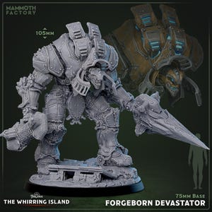 Armoured Devastator | Warforged Construct | Iron Golem | DnD TTRPG Wargaming Model | Mammoth Factory | 75mm
