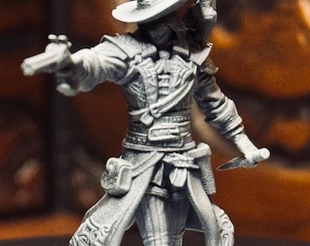 Gunslinger Miniature: Human Cowboy, Arkham Ravenswood - DM Stash Resin Print (28/32/75mm)