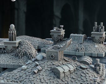 Dwarven Treasures | Dragon Hoard | Terrain | DnD TTRPG Wargaming Model | The Print Goes Miniature | 28mm / 32mm