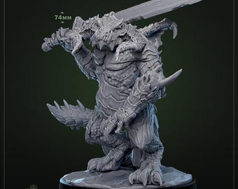 ドラゴンオーガシャゴス 3Dプリントミニチュア - D&D DnD ダンジョンズ 