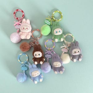 Labubu Plush Keychain – Cute Animal Costume Bag Charm, Soft Doll Pendant for Keys, Backpacks & Gifts for Plush Lovers