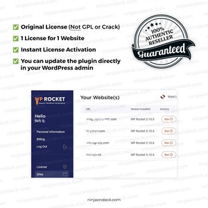 WP Rocket ‒ 1 jaar/2 jaar ‒ WordPress-cachingplug-in afbeelding 2