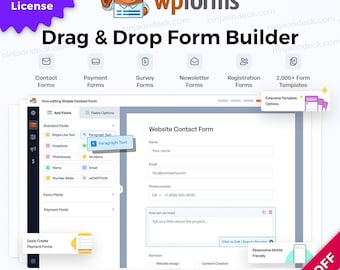 WPForms Pro (Elite) ‒ 1 an/2 ans ‒ Plugin de création de formulaires WordPress