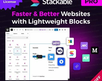 Stackable Pro ‒ Levensduur/1 jaar ‒ WordPress-plug-in