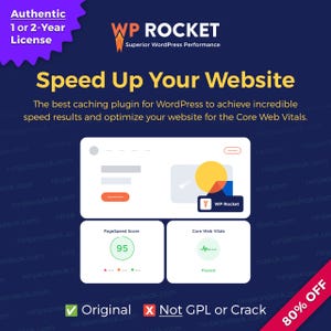 WP Rocket - Plugin de almacenamiento en caché de WordPress (1/2 años)
