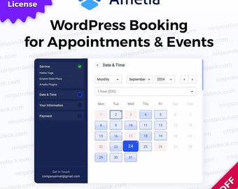 Amelia Elite ‒ Lifetime/1-Year ‒ WordPress Booking Plugin