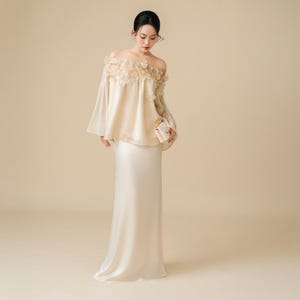 White Silk Maxi Dress Set – Elegant Satin Silk Dress, Bridesmaid Dress, Wedding Guest Dress, Silk Prom Dress, Long Formal Gown