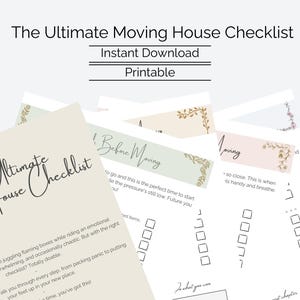 Ultimate Moving House Checklist Printable | 1 Month, 2 Weeks, 1 Week, Moving Day & After Move Planner | UK Home Organisation PDF