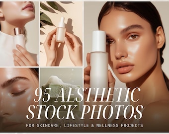 95 Beauty Stock Photos: Skincare, Social Media, Branding Images (Digital Download)