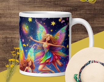 Psychedelic-Fairy-Mug-Trippy-Fantasy-Coffee-Cup-Hippie-Aesthetic-Gift-Vibrant-Rainbow-Cottagecore