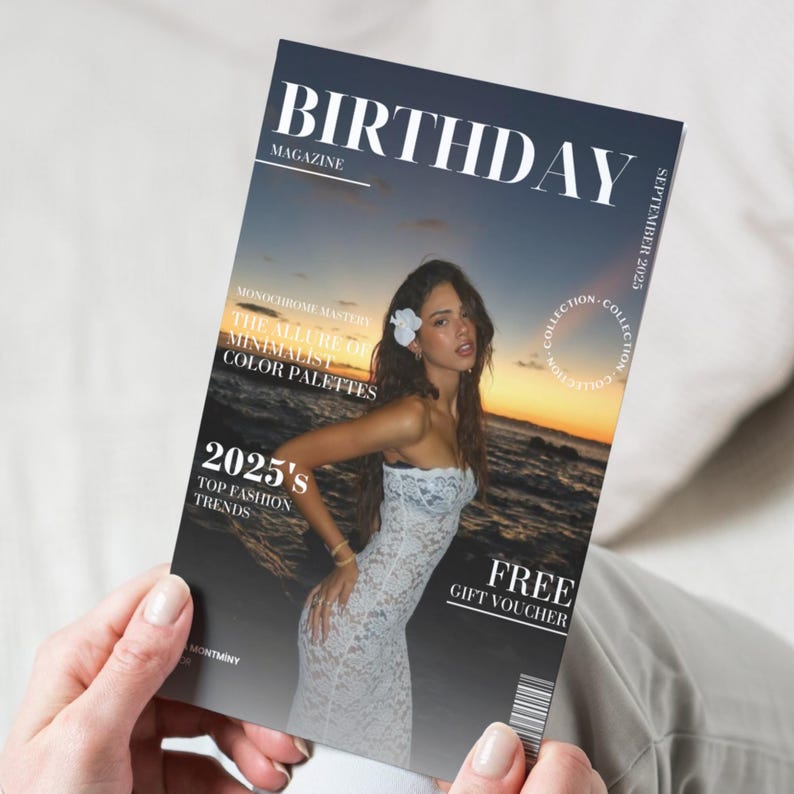 Magazine Card Editable Birthday Magazine Template | Personalized Gift for Friend ...