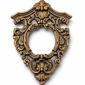 Vintage Rococo Brass Clock Frame Mini Ornate Baroque Style Decorative Wall Accent Antique Look