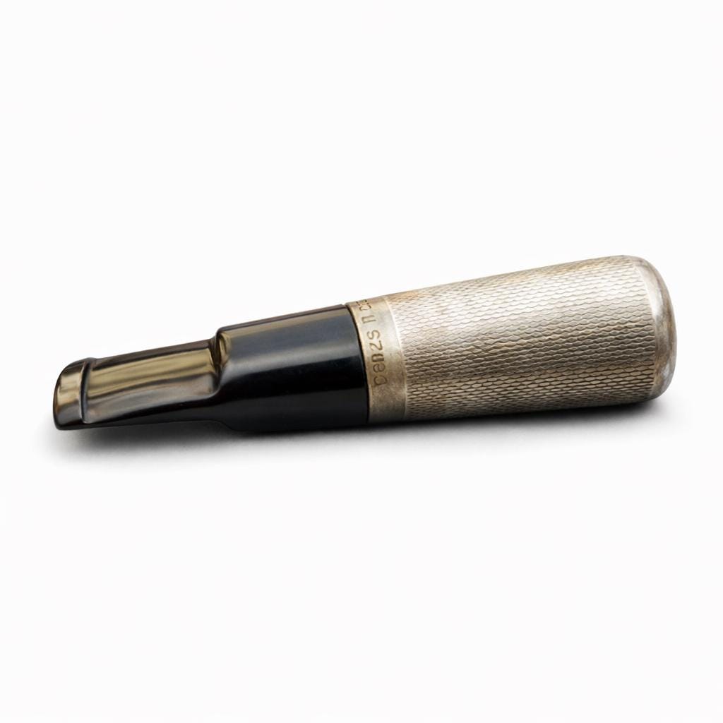Bec De Cigarette (Bocchino) Ancien En Argent Avec étui D'origine - Italie, Occasion, Bon état