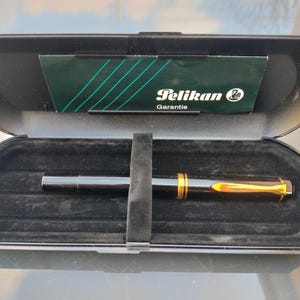 Resin Füllfederhalter Pelikan M200 EF Vintage Piston Pen W Germany 1980er Jahre Sammler