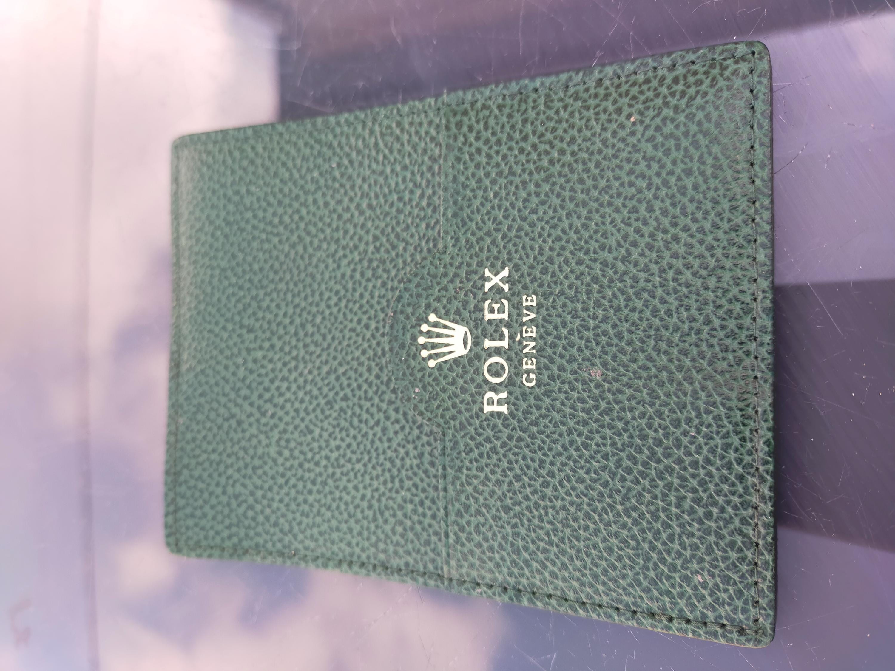 Green Leather Rolex Card Holder Vintage Rolex Geneva Switzerland