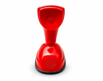 Vintage Red Ericofon Cobra Telephone 1960s Sweden Rotary Phone Mid Century Modern Retro Decor
