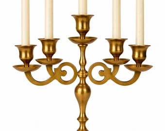 真鍮製燭台 5本アーム ヴィンテージキャンドルホルダー ミッドセンチュリー 真鍮製キャンドルスティック ゴシック装飾センターピース