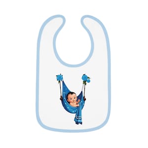 Cute Baby Bib with Contrast Trim, Perfect Gift for New Parents, Gift for Baby Showers, Cute Baby Accessories, Toddler Feeding Bib
