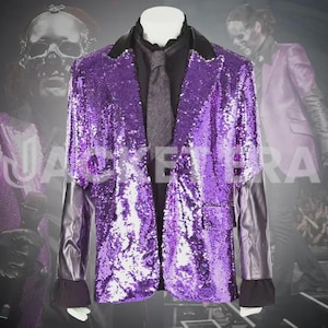 Inspired by Ghost Band Papa Emeritus Cosplay Ghost Rite Here Rite Now 2024 Iconic Concert Outfit Costume | Purple Blazer Cosplay
