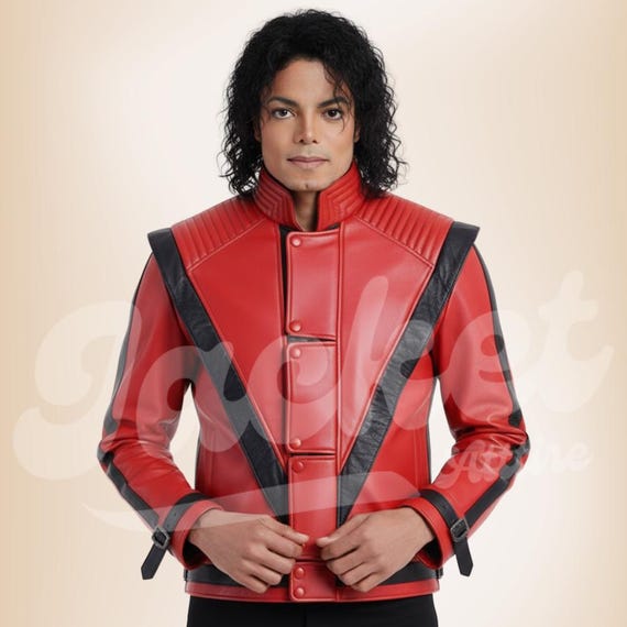 MJ Thriller Red Concert Jacket | Michael Jackson Inspired Leather