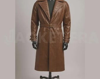 Gabardina de cuero de Gambit de X-Men / Abrigo de Gambit / Disfraz de Gambit para cosplay