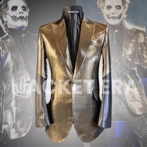 Papa Emeritus Gold Blazer: Ghost Band &#39;Rite Here Rite Now&#39; Cosplay Jacket