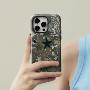 Funda para teléfono Grunge Rock Star, estilo Y2K, compatible con iPhone 17, 16, 15, 14, 13, 12, 11, Pro Max, Plus y Samsung Galaxy S25, S24 y S23.