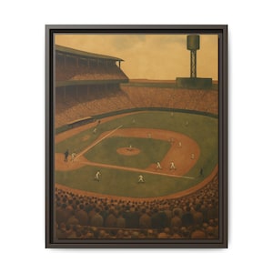 Framed Baseball Canvas Art, Vintage Sports Decor, Vintage Baseball Art, Vintage Wall Art for Game Rooms, Nursery Decor, Baseball Wall Art