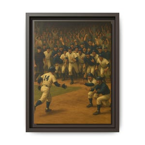 Vintage Baseball Wall Art Print, Framed Canvas Sports Poster, Retro Baseball Decor for Man Cave, Baseball Gift, Baseball Room Artwork