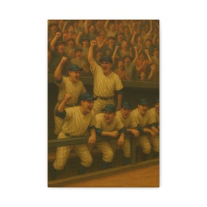 Vintage Baseball Canvas Wall Art | Baseball Decor for Man Cave, Nursery, or Office | Baseball Poster Print | Sports Wall Decor