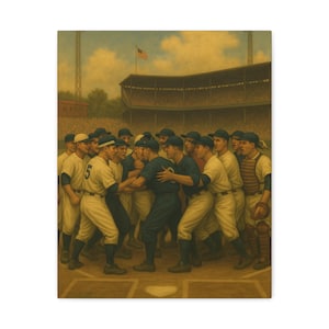 Vintage Baseball Wall Art | Classic Sports Canvas Print | Home Office or Nursery Decor | All-American Baseball Art | Gift for Sports Fans