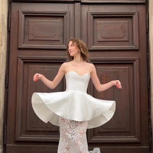 mini train dress Star Power Tulle Train Mini Dress White
