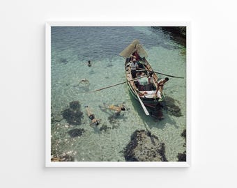 Snorkelling In The Shallows Print Poster, Vintage Print, Photography Prints, High Society Photo Print, Museum Quality Photo
