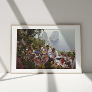 Slim Aarons Dining Al Fresco On Capri Print Poster, Vintage Print, Photography Prints, High Society Photo Print, Museum Quality Photo Print image 3