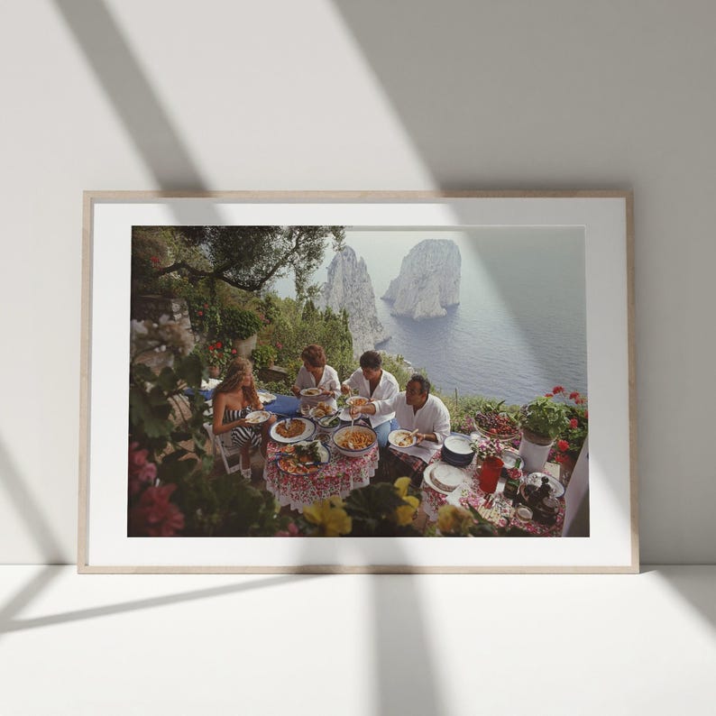 Slim Aarons Dining Al Fresco On Capri Print Poster, Vintage Print, Photography Prints, High Society Photo Print, Museum Quality Photo Print image 3