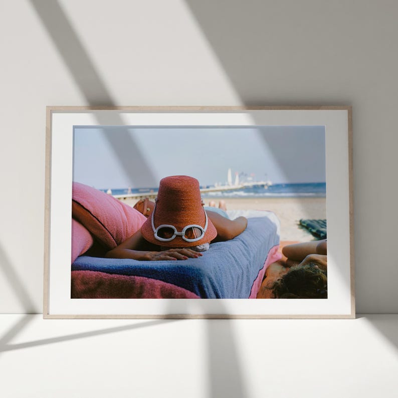 Plakat „Slim Aarons opalający się w Wenecji”, odbitki fotografii vintage zdjęcie 3